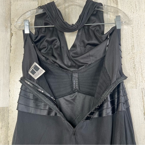 Vintage Y2K Halter Neck Dress by TADASHI Black Sz 6 Made In USA Party Cocktail - Picture 5 of 11